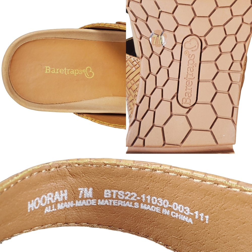 BareTraps Womens Hoorah Tan Faux Leather Slide Sandals Size 7 - Picture 9 of 9